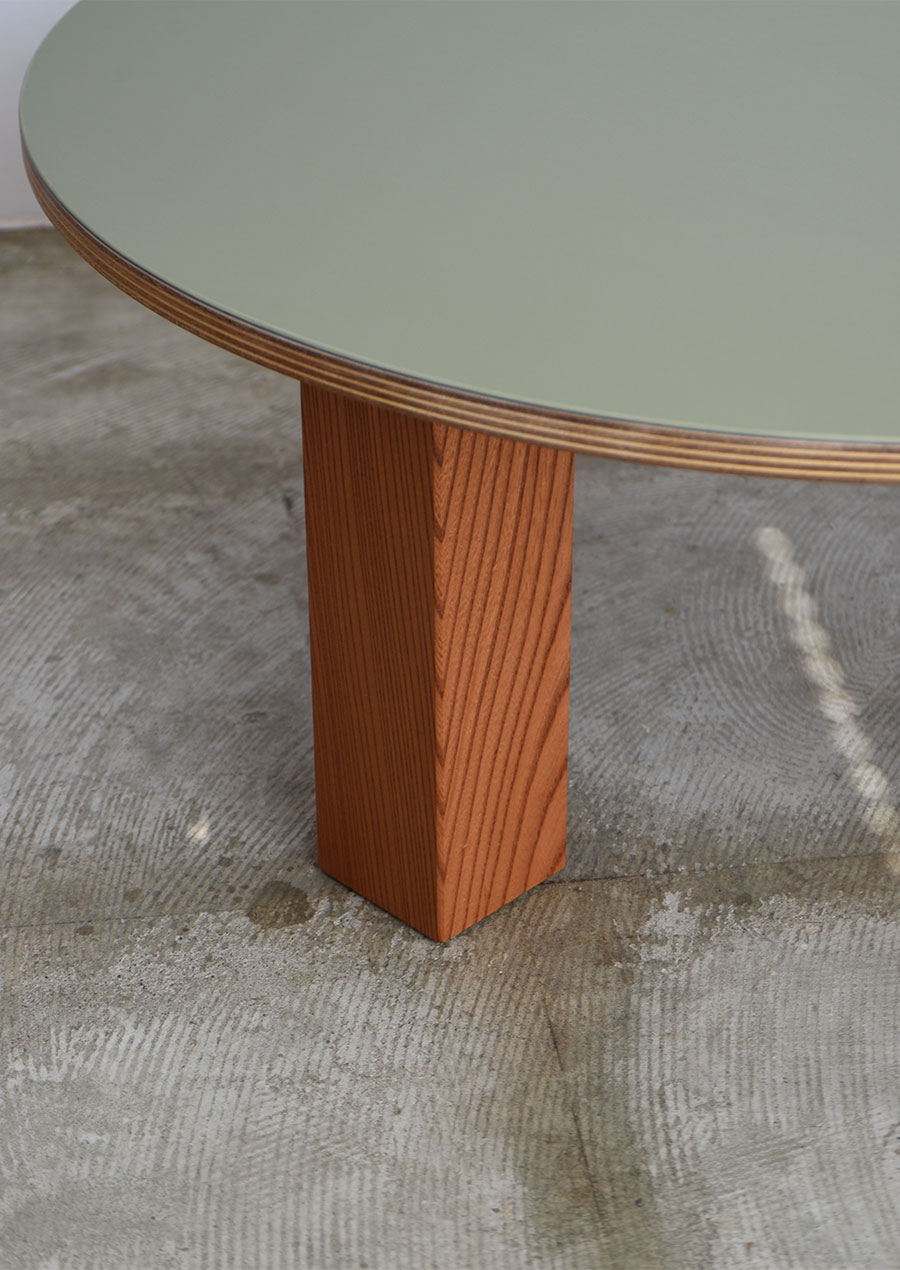 Linoleum Low Table in Japanese Zelkova