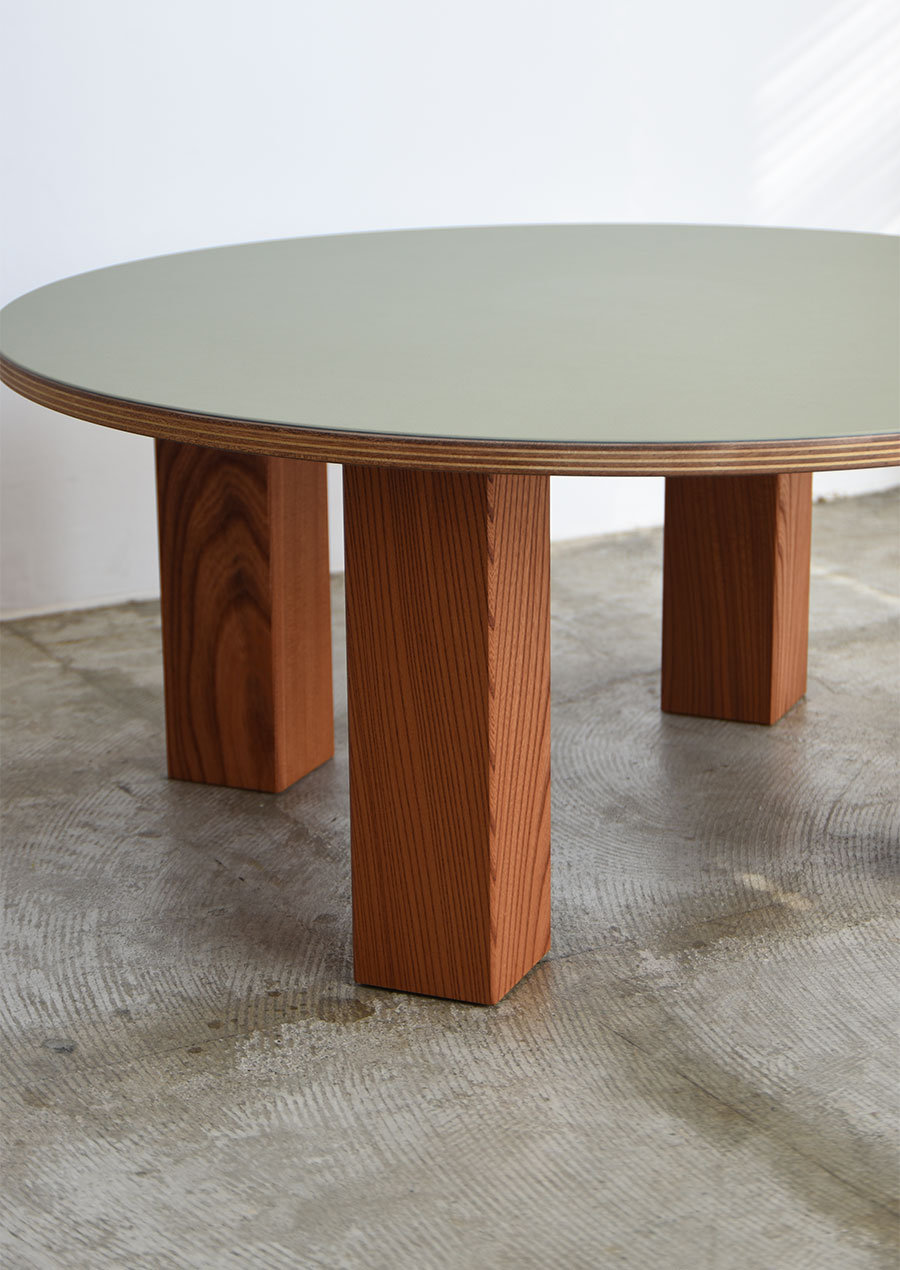 Linoleum Low Table in Japanese Zelkova