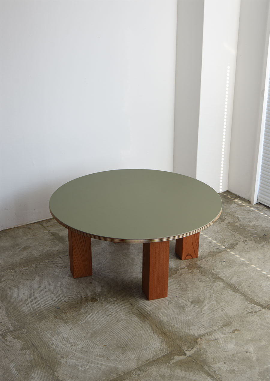 Linoleum Low Table in Japanese Zelkova
